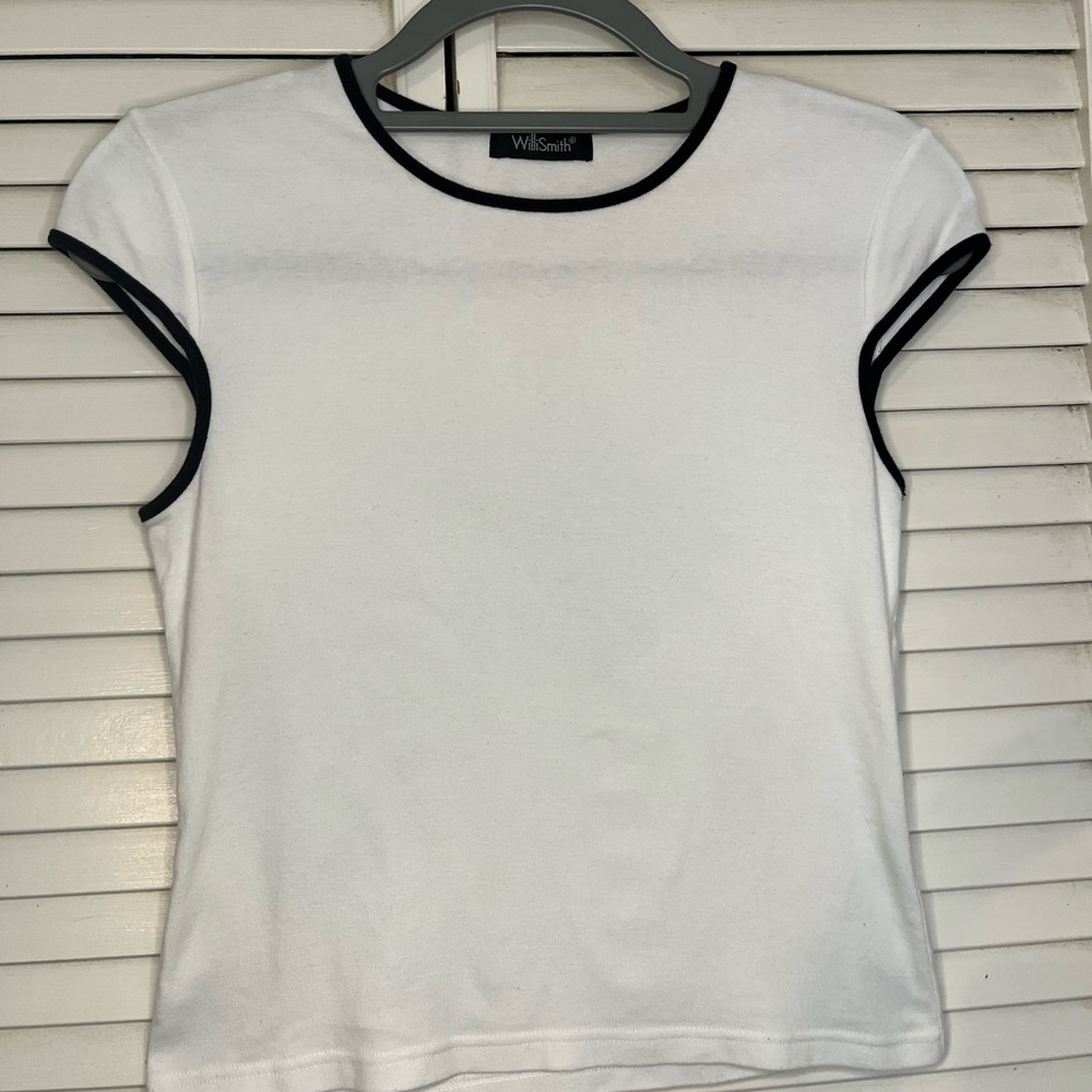 Willi Smith Women's White Tee with Black Accents